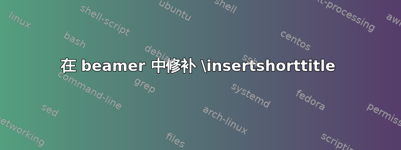 在 beamer 中修补 \insertshorttitle