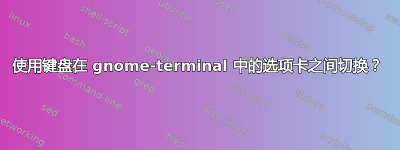 使用键盘在 gnome-terminal 中的选项卡之间切换？