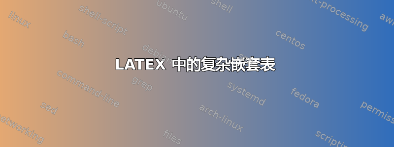 LATEX 中的复杂嵌套表