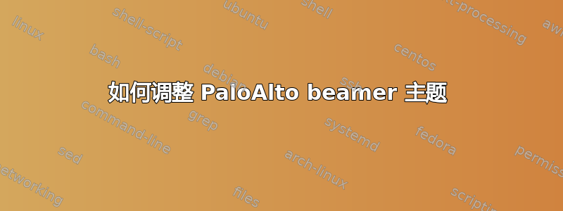 如何调整 PaloAlto beamer 主题