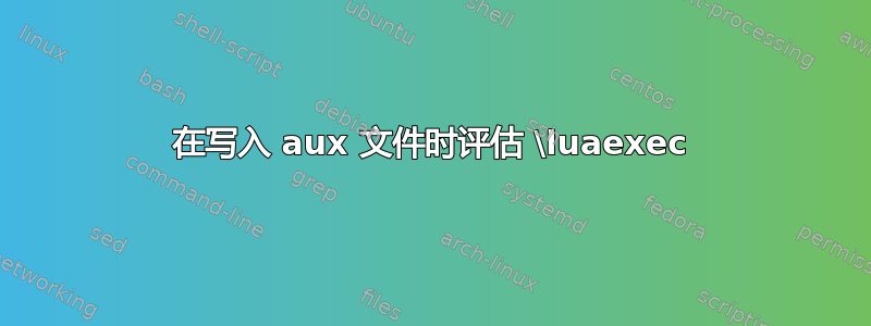 在写入 aux 文件时评估 \luaexec