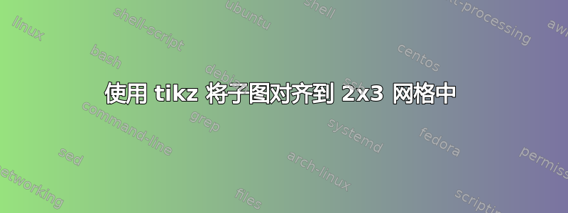 使用 tikz 将子图对齐到 2x3 网格中