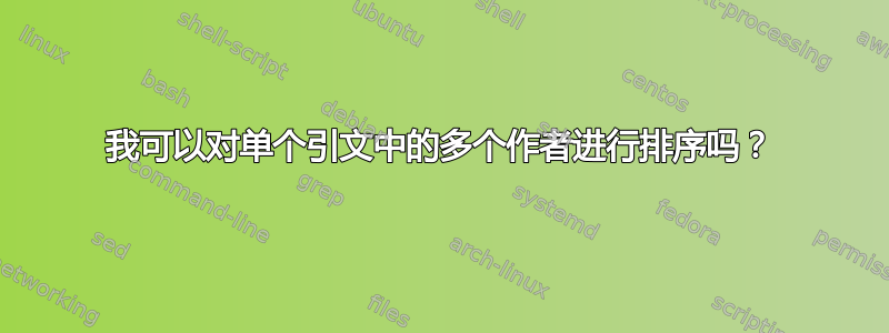 我可以对单个引文中的多个作者进行排序吗？