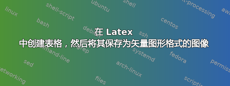 在 Latex 中创建表格，然后将其保存为矢量图形格式的图像