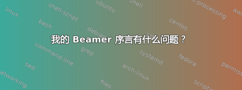 我的 Beamer 序言有什么问题？