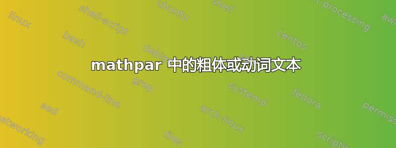 mathpar 中的粗体或动词文本