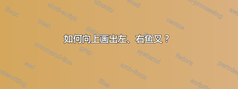 如何向上画出左、右鱼叉？