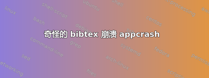 奇怪的 bibtex 崩溃 appcrash 