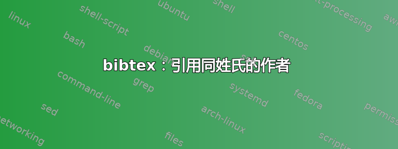 bibtex：引用同姓氏的作者