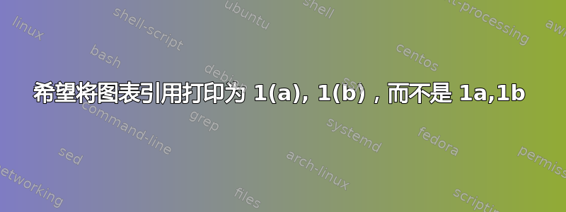 希望将图表引用打印为 1(a), 1(b)，而不是 1a,1b