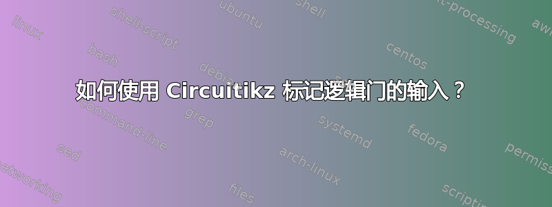 如何使用 Circuitikz 标记逻辑门的输入？