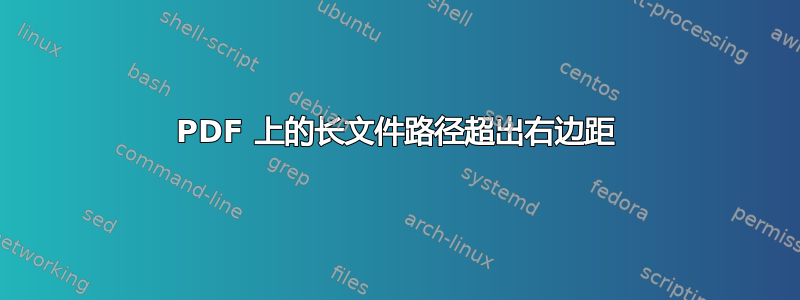 PDF 上的长文件路径超出右边距