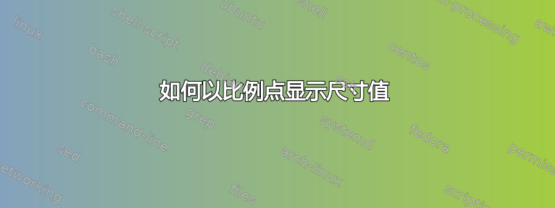 如何以比例点显示尺寸值