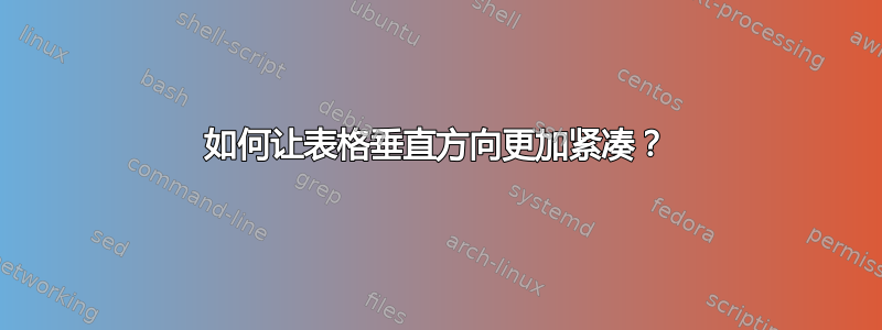 如何让表格垂直方向更加紧凑？