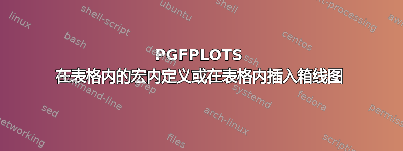 PGFPLOTS 在表格内的宏内定义或在表格内插入箱线图