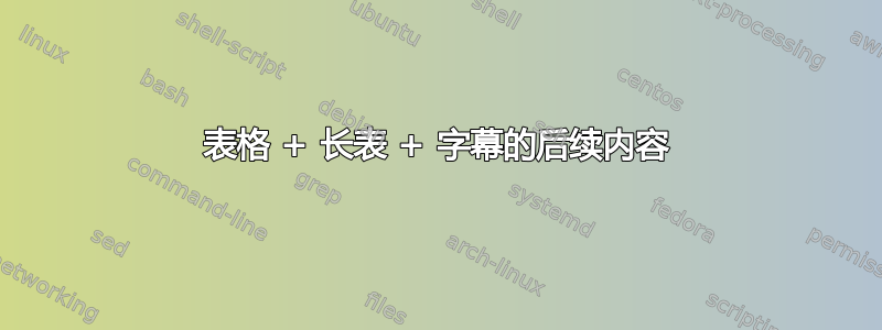 表格 + 长表 + 字幕的后续内容