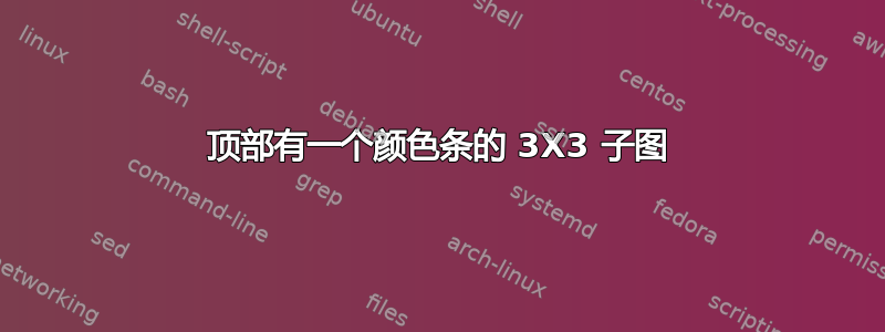 顶部有一个颜色条的 3X3 子图