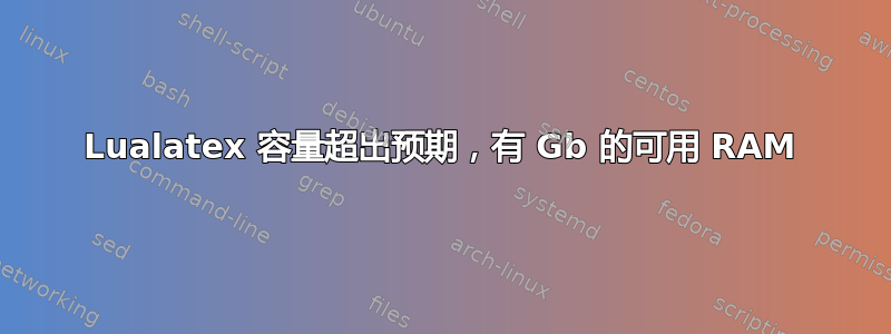 Lualatex 容量超出预期，有 Gb 的可用 RAM