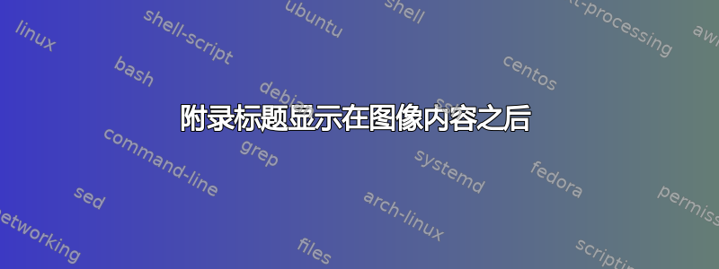 附录标题显示在图像内容之后