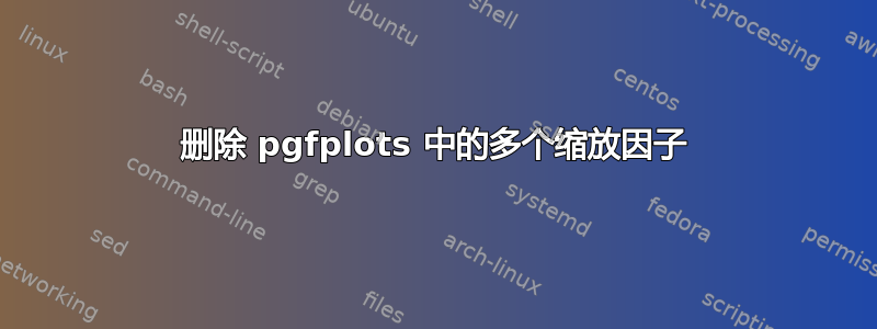 删除 pgfplots 中的多个缩放因子