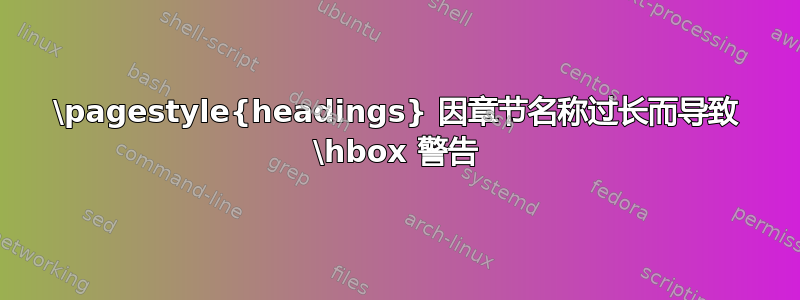 \pagestyle{headings} 因章节名称过长而导致 \hbox 警告