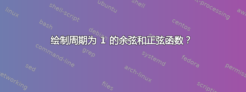 绘制周期为 1 的余弦和正弦函数？