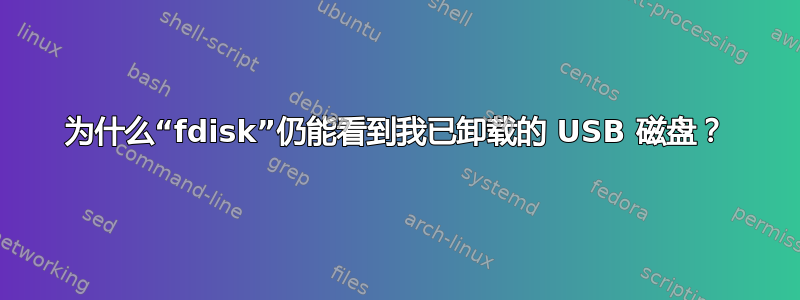 为什么“fdisk”仍能看到我已卸载的 USB 磁盘？