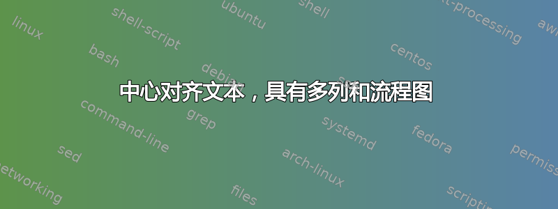 中心对齐文本，具有多列和流程图