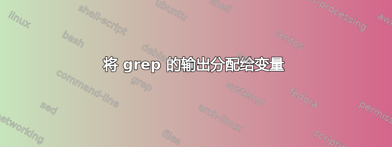 将 grep 的输出分配给变量