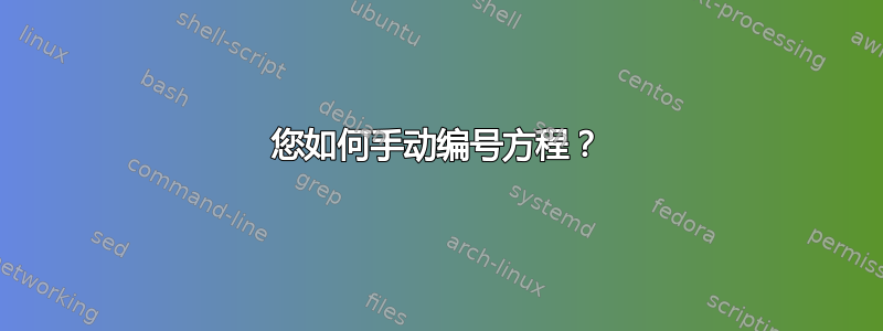 您如何手动编号方程？