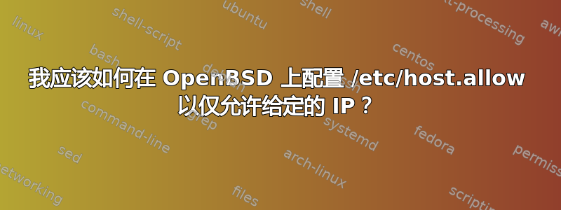 我应该如何在 OpenBSD 上配置 /etc/host.allow 以仅允许给定的 IP？