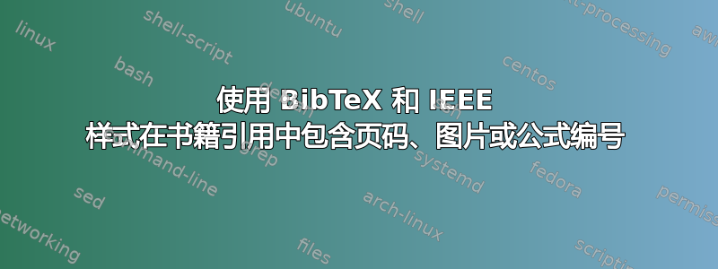 使用 BibTeX 和 IEEE 样式在书籍引用中包含页码、图片或公式编号