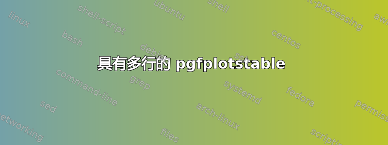 具有多行的 pgfplotstable