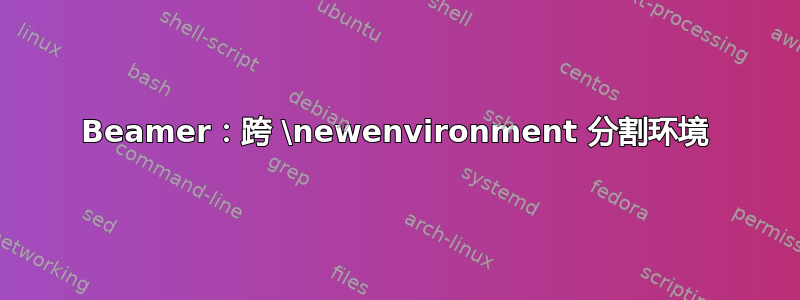 Beamer：跨 \newenvironment 分割环境