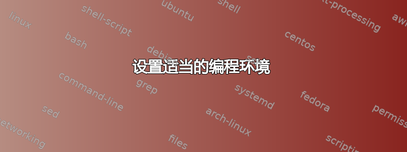 设置适当的编程环境