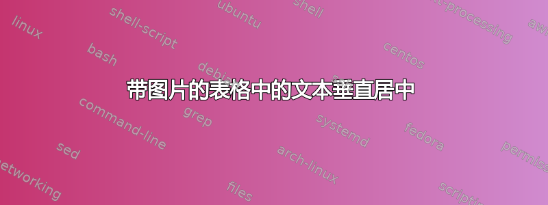 带图片的表格中的文本垂直居中