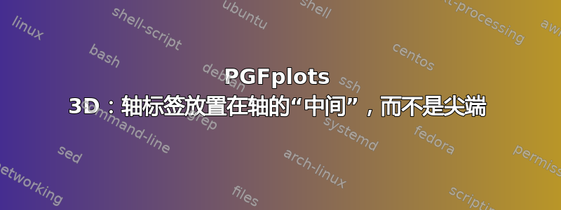 PGFplots 3D：轴标签放置在轴的“中间”，而不是尖端