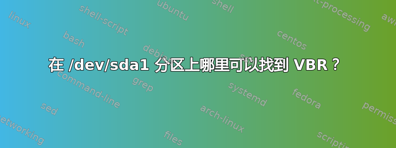 在 /dev/sda1 分区上哪里可以找到 VBR？