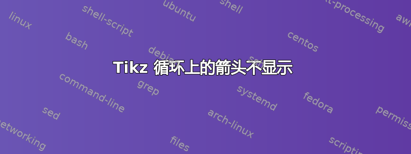 Tikz 循环上的箭头不显示