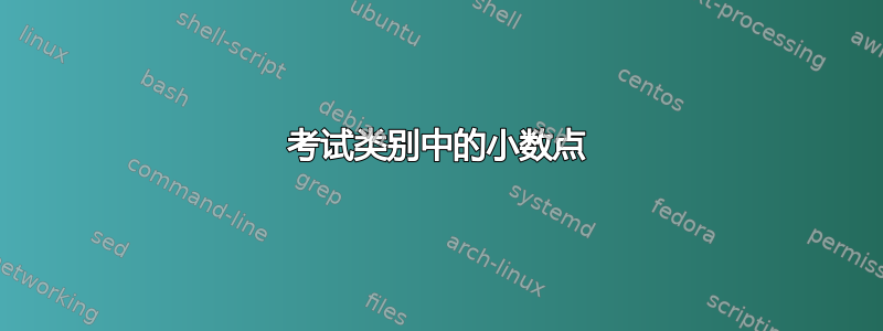 考试类别中的小数点