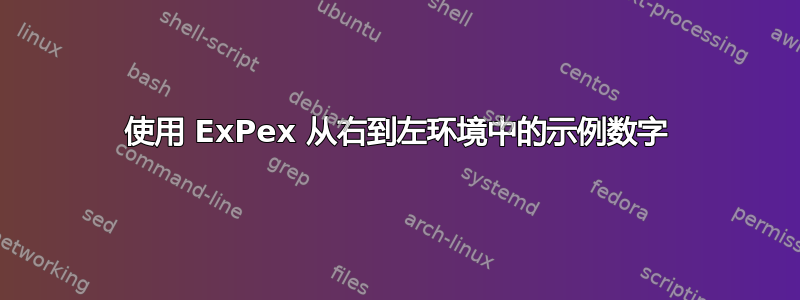 使用 ExPex 从右到左环境中的示例数字