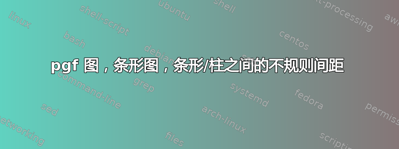 pgf 图，条形图，条形/柱之间的不规则间距