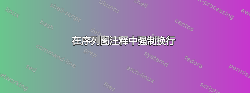 在序列图注释中强制换行