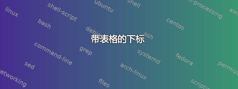 带表格的下标