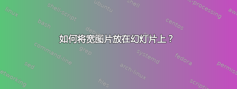 如何将宽图片放在幻灯片上？