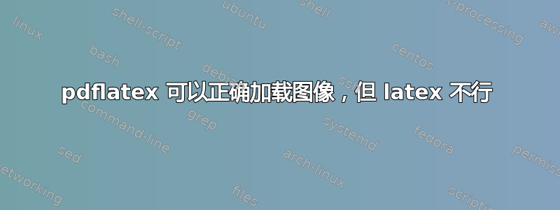 pdflatex 可以正确加载图像，但 latex 不行