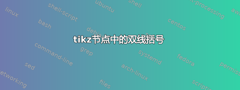 tikz节点中的双线括号