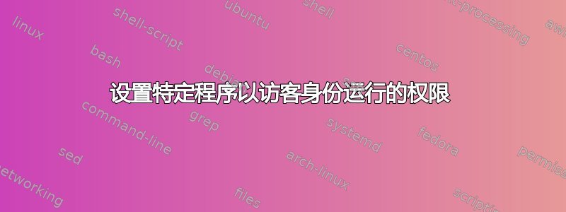 设置特定程序以访客身份运行的权限