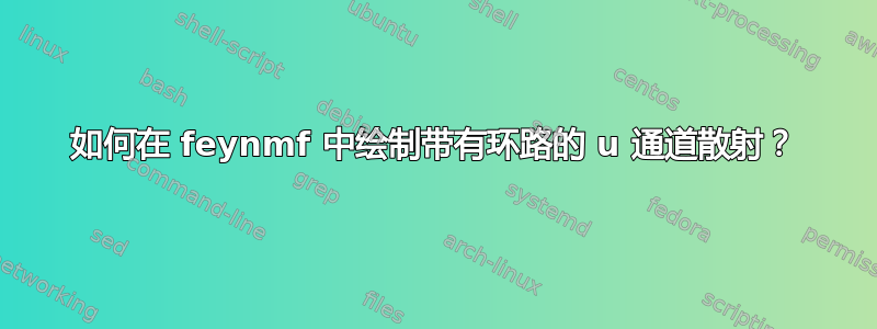 如何在 feynmf 中绘制带有环路的 u 通道散射？