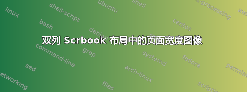 双列 Scrbook 布局中的页面宽度图像